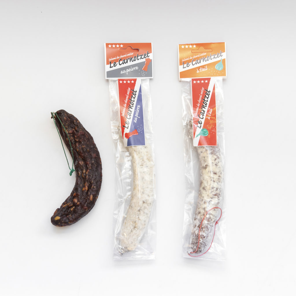 Rosssalami natur, Rosssalami Pfeffer, Rosssalami Knoblauch