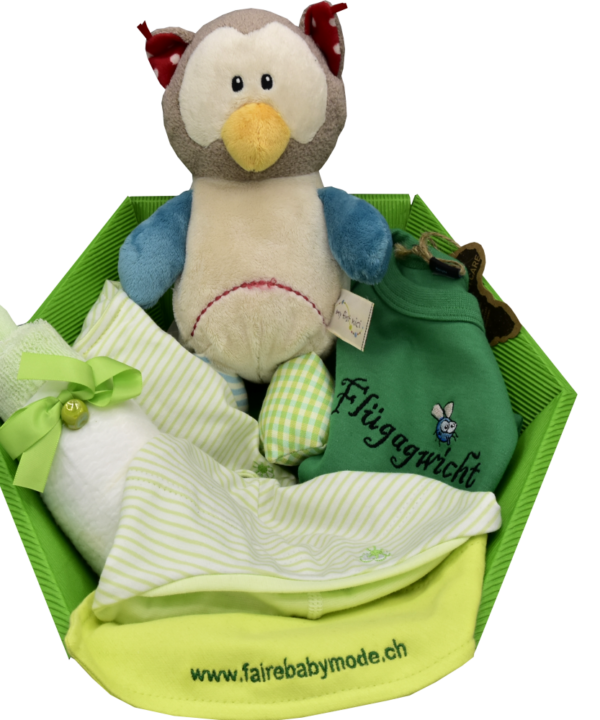 Babygeschenk zur Geburt grün